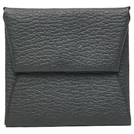 Hermès Portamonete Hermes Bastia in pelle Chevre grigia