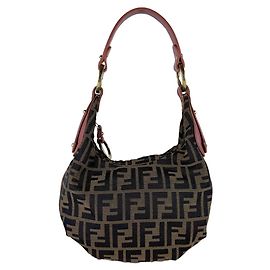 Bolso Fendi Zucca marrón y rosa de cuero y nylon