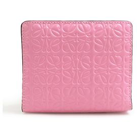 Cartera bi-fold Loewe en lona revestida rosa