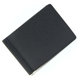 Portafoglio bi-fold Louis Vuitton Taiga in Noir