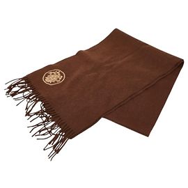 Hermès Sciarpa in cashmere marrone Hermes H-Logo