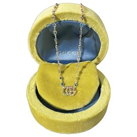 Gucci GG Running Rainbow Diamond Double G Halskette