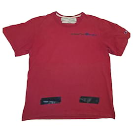Off White Camiseta Off-White c/o Champion Roja Flechas