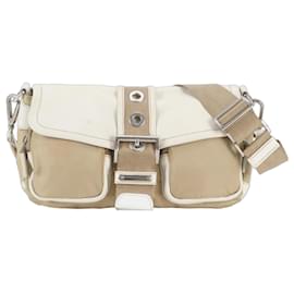 Borsa a tracolla in pelle e nylon Tessuto con logo triangolare Prada