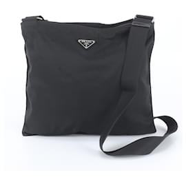 Sac à épaule en cuir et nylon Tessuto avec logo triangle Prada