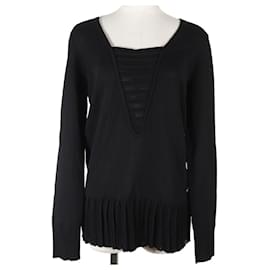 Top de algodón plisado Chanel