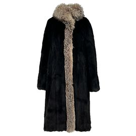 Autre Marque FOURRURES FEMINA Veste en fourrure bicolore noire
