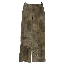 Giorgio Armani Pantaloni in pelle kaki