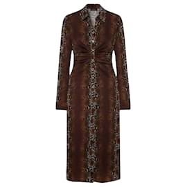 Versace Schlangenprint-Hemdblusenkleid aus Viskose