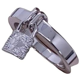 Anello Louis Vuitton Lockit in Oro Bianco e Diamanti