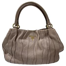 Prada Waves Sac à main cuir Cervo - Beige Rose Glitter