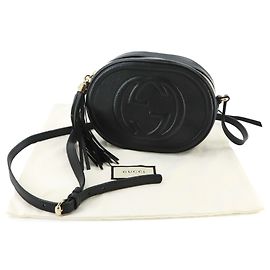 Borsa a tracolla Gucci Soho in pelle nera