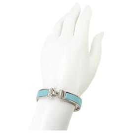 Bracciale Hermès Clic H PM in Blu e Argento