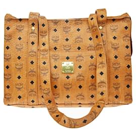 Borsa a mano MCM Visetos in pelle marrone