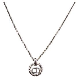Pingente de círculo em metal vintage Christian Dior