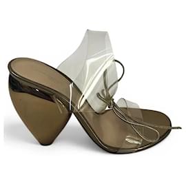 Sandali Gianvito Rossi in PVC e pelle dorata