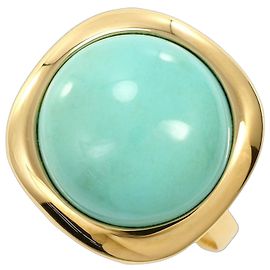 Autre Marque Goldring Gelbgold mit Türkisstein
