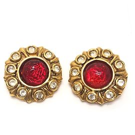 Orecchini a clip Chanel Vintage Gripoir con strass