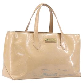 LOUIS VUITTON Monogram Vernis Wilshire PM Rose Flow lantern M91642 Auth BA15141
