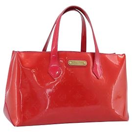 LOUIS VUITTON Monogram Vernis Wilshire PM Hand Bag Rose Pop M93643 Auth 198966