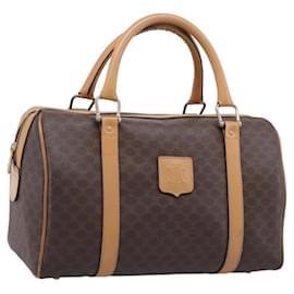 Céline CELINE Borsa mini Boston in tela Macadam PVC Pelle Marrone Oro Auth 197824V