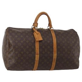 LOUIS VUITTON Monogram Keepall 55 Boston Bag M41424 LV Auth 195692