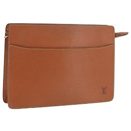 LOUIS VUITTON Epi Pochette Homme Clutch Bag Brown M52528 LV Auth 197754