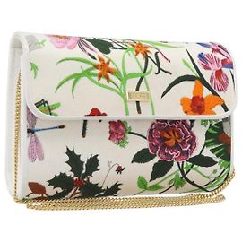 GUCCI Flower Chain Schultertasche aus multicolor Canvas, authentisch ep15665A