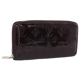 LOUIS VUITTON Monogram Vernis Zippy Wallet Amarante M93522 LV Auth BA15338
