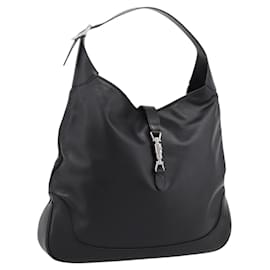 Borsa a tracolla GUCCI Jackie in pelle 2way Nera Argento 764202 Auth SW2671SAM