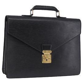LOUIS VUITTON Epi Serviette Conseiller Business Bag Black M54422 LV Auth 196300