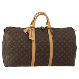 LOUIS VUITTON Monogram Keepall 55 Boston Bag M41424 LV Auth 196395V