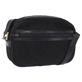 Céline Borsa a tracolla CELINE C Saluki Canvas Black Gold Tone Auth ep15727