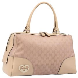 Borsa Boston GUCCI GG Canvas Lovely Pink Gold Auth 197628