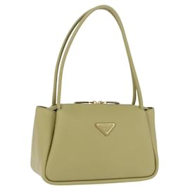 PRADA Darling Schultertasche Leder Green Gold Auth 197336SAM