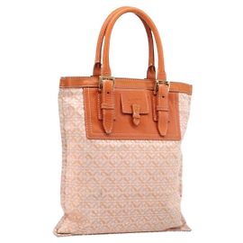 Borsa Tote LOEWE anagram Canvas Orange Gold Tone Auth ep15720