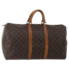 LOUIS VUITTON Monogram Keepall 50 Boston Bag M41426 LV Auth 196675