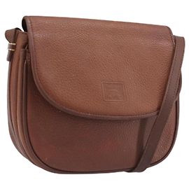 Burberrys Schultertasche aus Leder Braun Gold Auth 199618