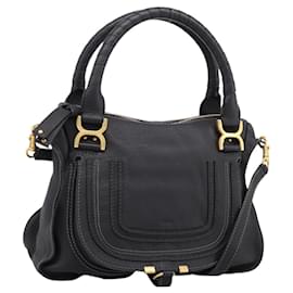 Chloé Borsa Chloe Marcie in pelle 2way Nero Oro Auth yk20751V
