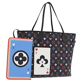 Saco Tote LOUIS VUITTON Monogram Game On Neverfull MM Preto M57483 Auth SW2669SM