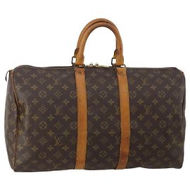 LOUIS VUITTON Monogram Keepall 45 Boston Bag M41428 LV Auth 198543