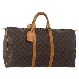 LOUIS VUITTON Monogram Keepall 55 Boston Bag M41424 LV Auth 197026