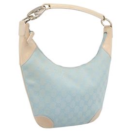 Sac à main GUCCI GG Canvas Baby Blue Gold 001 4153 Auth 197600