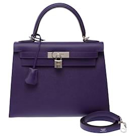 Hermès Borsa HERMES Kelly 28 in Pelle Violetta - 103871