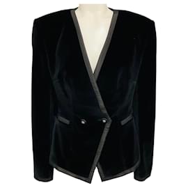 Dolce & Gabbana schwarzer Samt-Blazer mit DG-Logo-Knöpfen