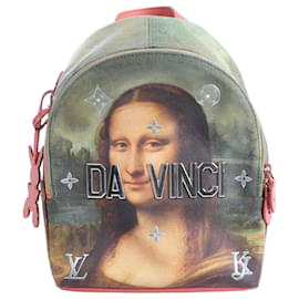 Zaino Louis Vuitton x Jeff Koons Masters Collection Da Vinci Palm Springs PM in Rosa x Verde M43375