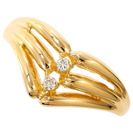 Autre Marque Ehering aus 18K Gelbgold mit Diamanten