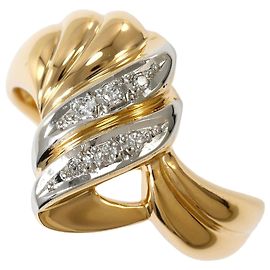 Autre Marque Anillo alianza de platino y oro amarillo con diamante