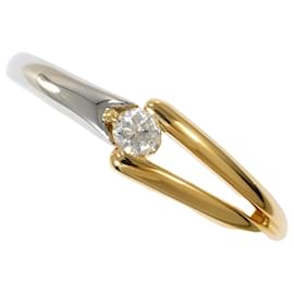 Autre Marque Anello fede in platino e oro giallo