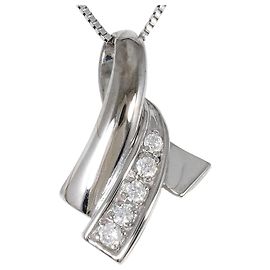 Autre Marque Collana in oro bianco 14K con diamante